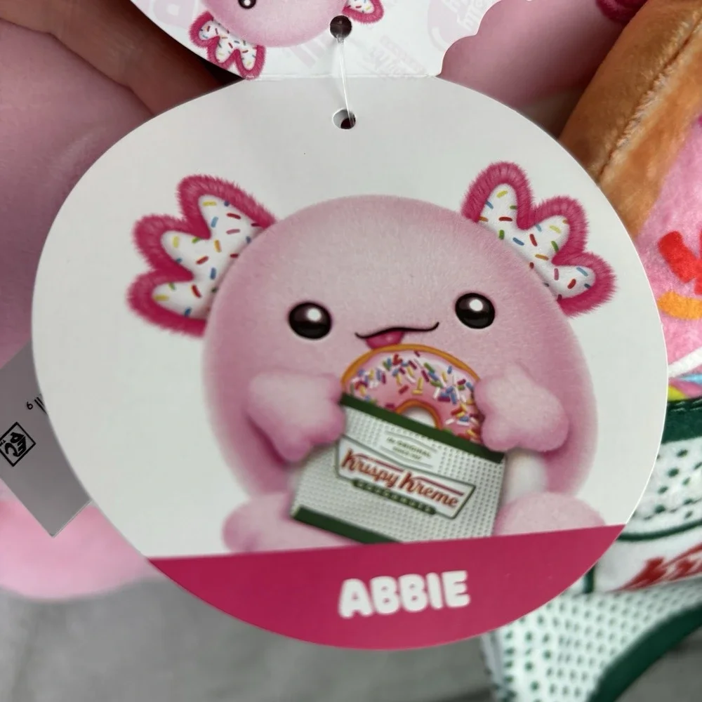 ZURU Snackles 12in Axolotl Plush Krispy Kreme Donut Stuffed Animal New w/ Tag
